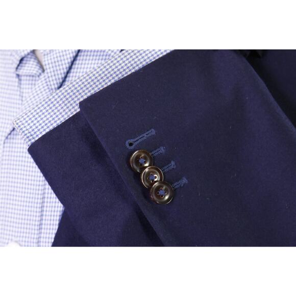 Sartoria Ambrosiana Su Misura Navy Blue Wool Fleece Blazer Jacket 42L - Picture 8 of 11